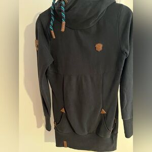 Naketano Black Hoodie with Brown Patch